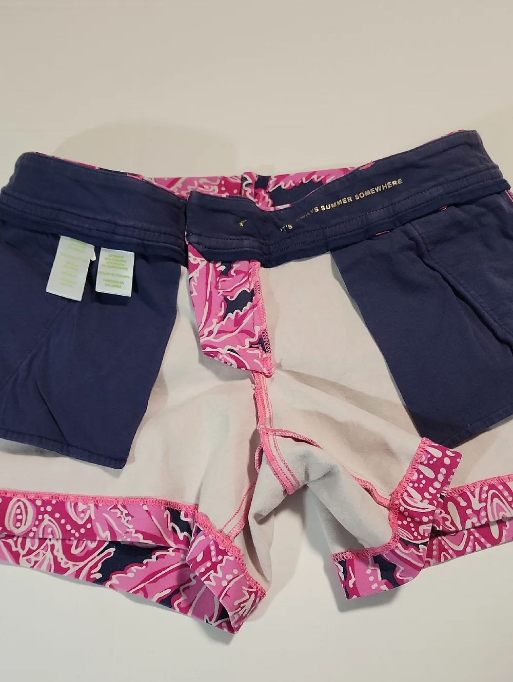 Lilly Pulitzer Pink & Navy Tropical Print Callahan Shorts